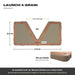 Launch 4 Grain dimensions: 4.0m long, 2.0m wide, 20cm thick, with a 1.92m wide 60-degree bow slot. AI-assisted mock-up