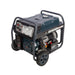 Angled view of Welling & Crossley P8750 generator with wheels and battery