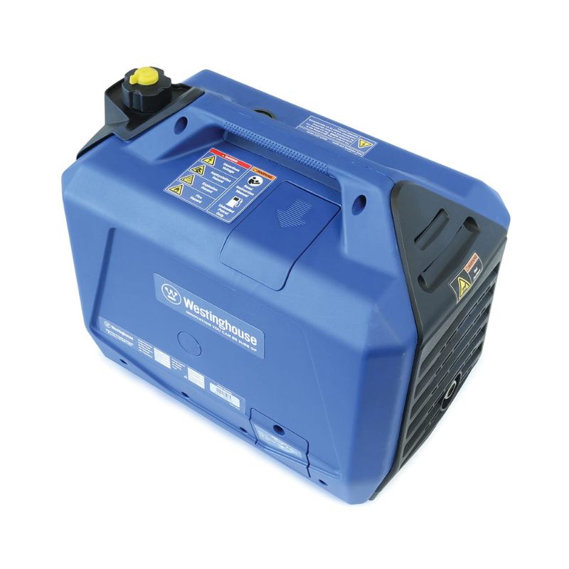 Top-down view of Westinghouse 2400i with ergonomic carry handle and fuel cap