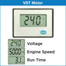 VST meter showing voltage, engine speed, and runtime on the Westinghouse 2400i