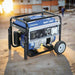 Westinghouse WHXC3750 pro generator at construction site, right side angle view