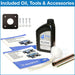 Accessories included with Westinghouse WHXC8500E-AS II like oil, tools, and manuals