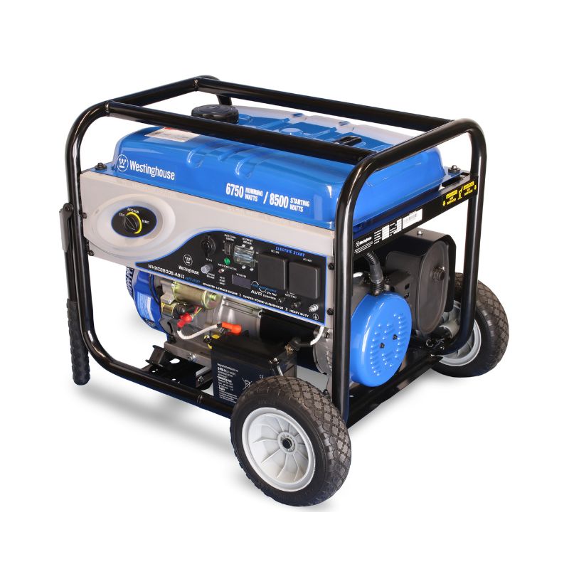 Westinghouse WHXC8500E-AS II generator showing front angle with remote start panel