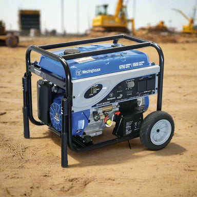 Westinghouse WHXC8500E generator at industrial site, right-side angle view